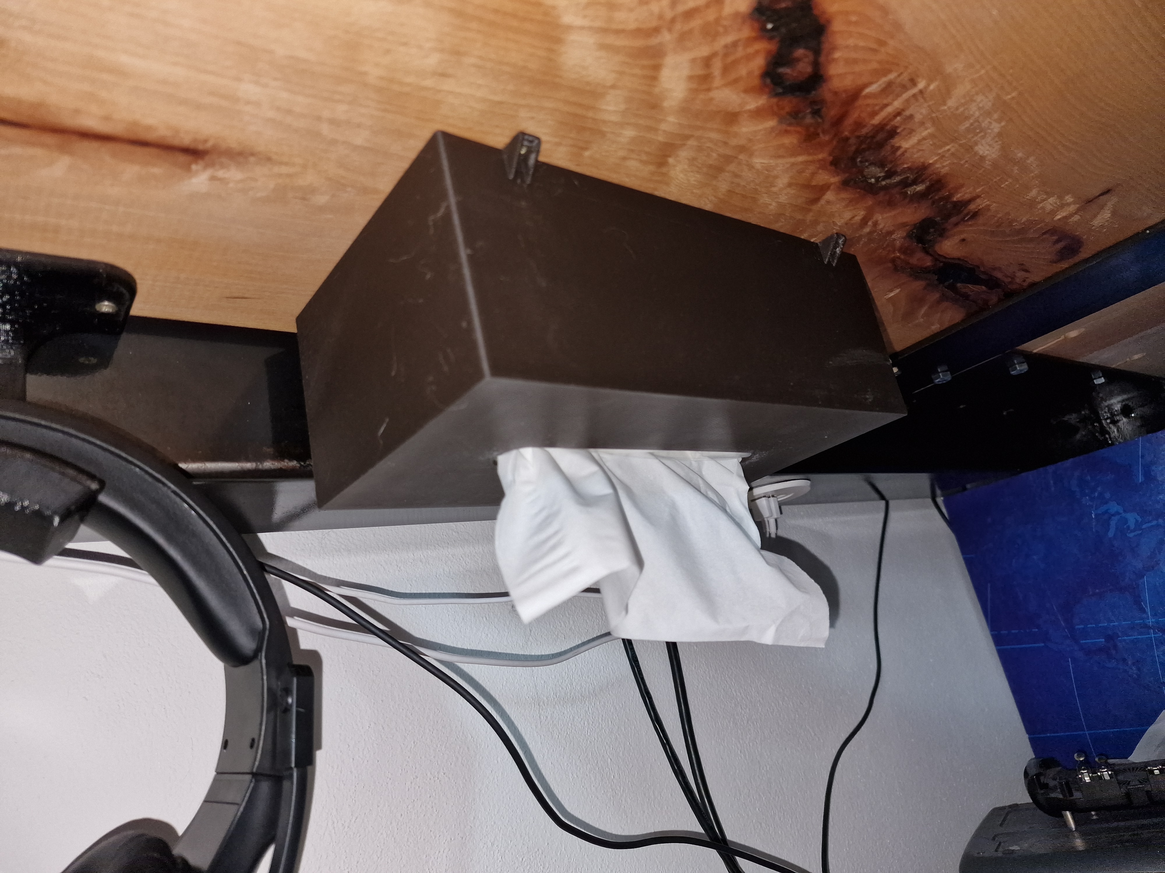 Under table tissue holder