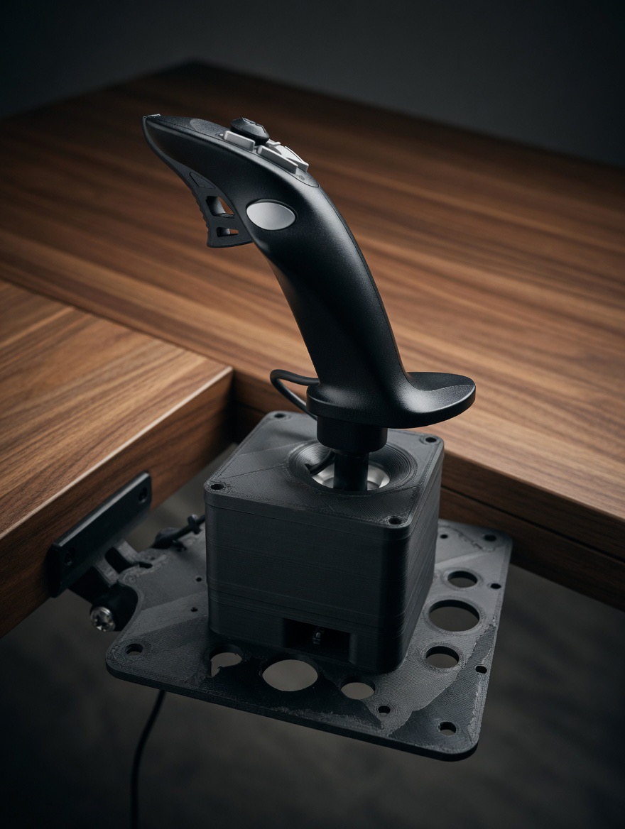 Logitech Extreme 3D Pro Mod Kit Base- Small Footprint Plug & Play STL Files - Reversible Upgrade