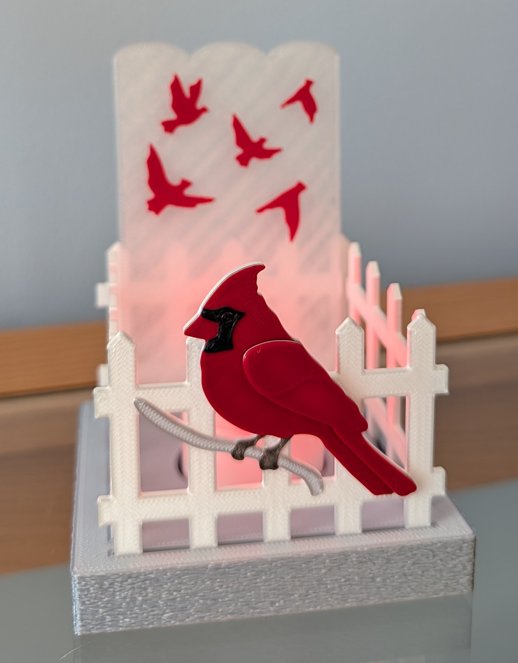 Votive Holder with Cardinal (battery candle)