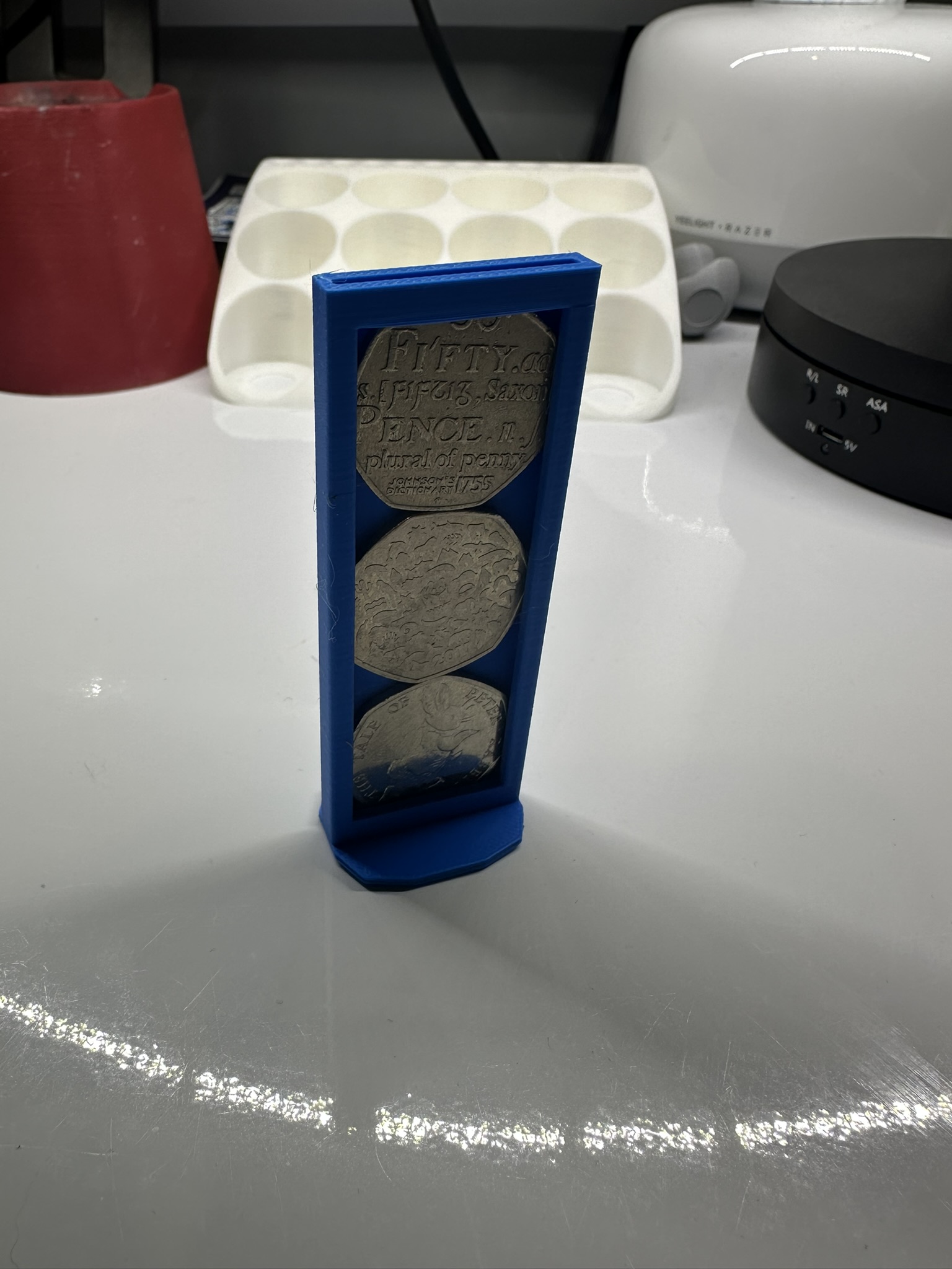 UK 50p 3 coins mini display stand