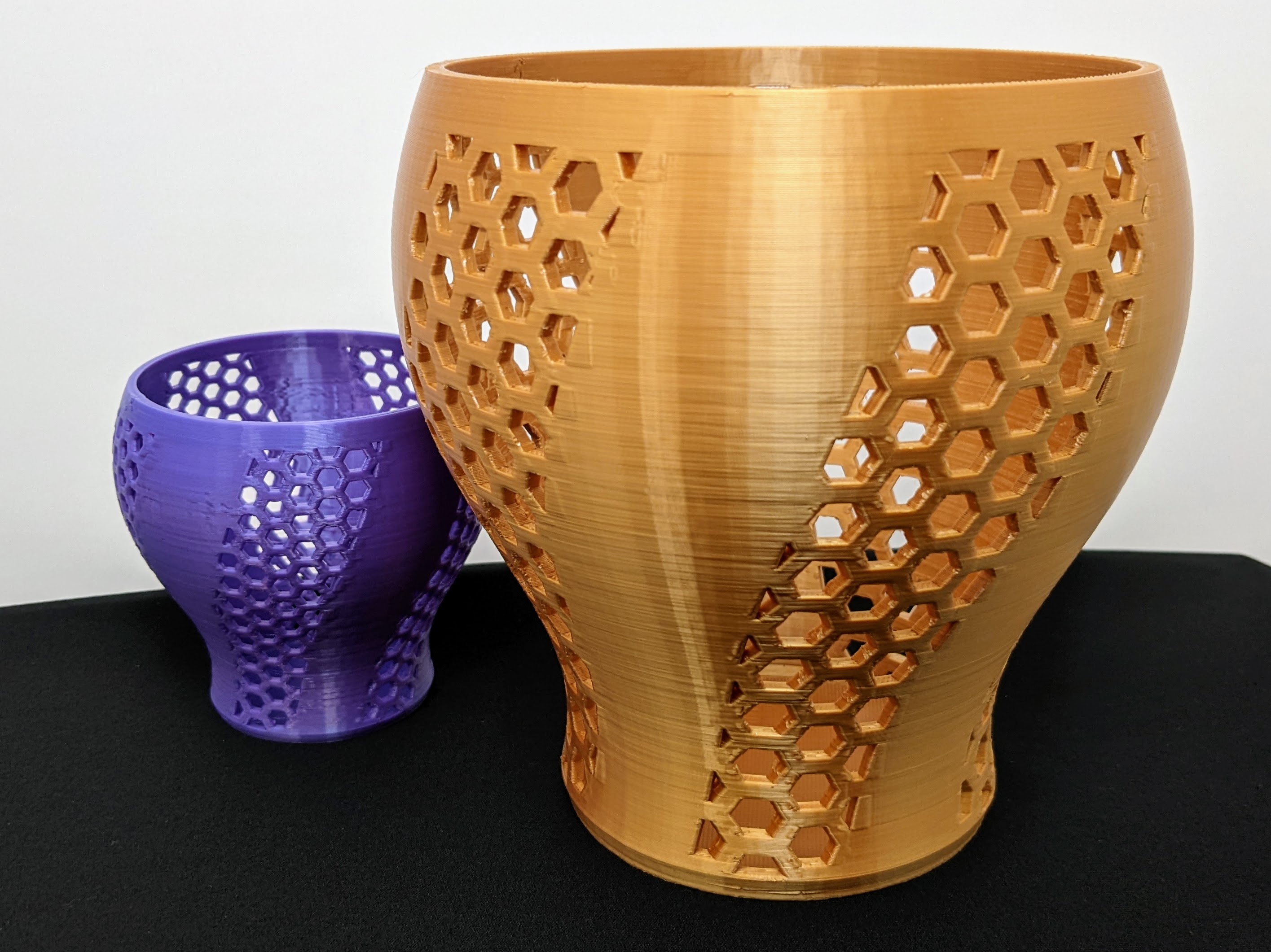 Hex Striped See Through Vase