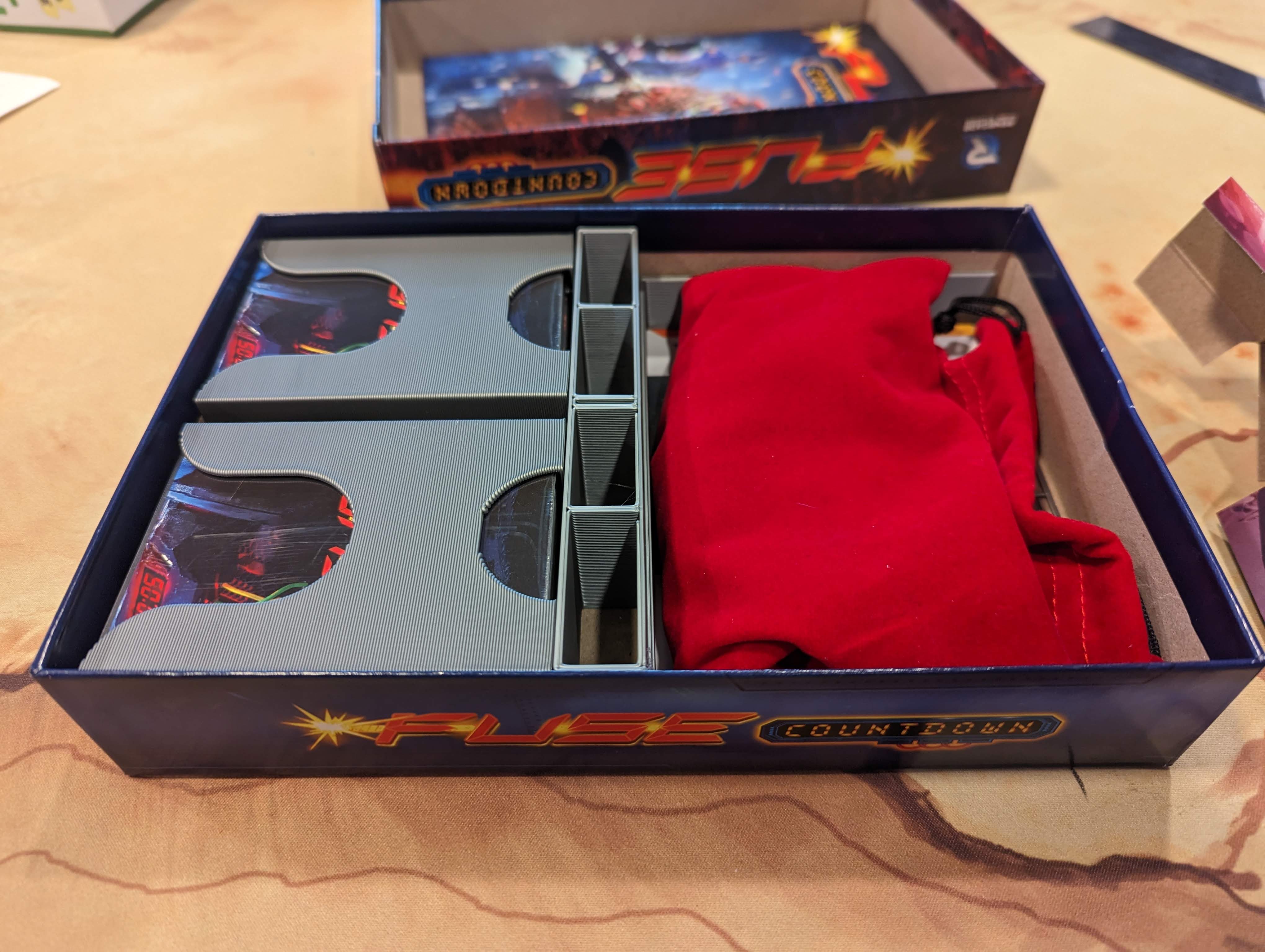 Fuse Countdown board game insert/organizer for sleeved cards