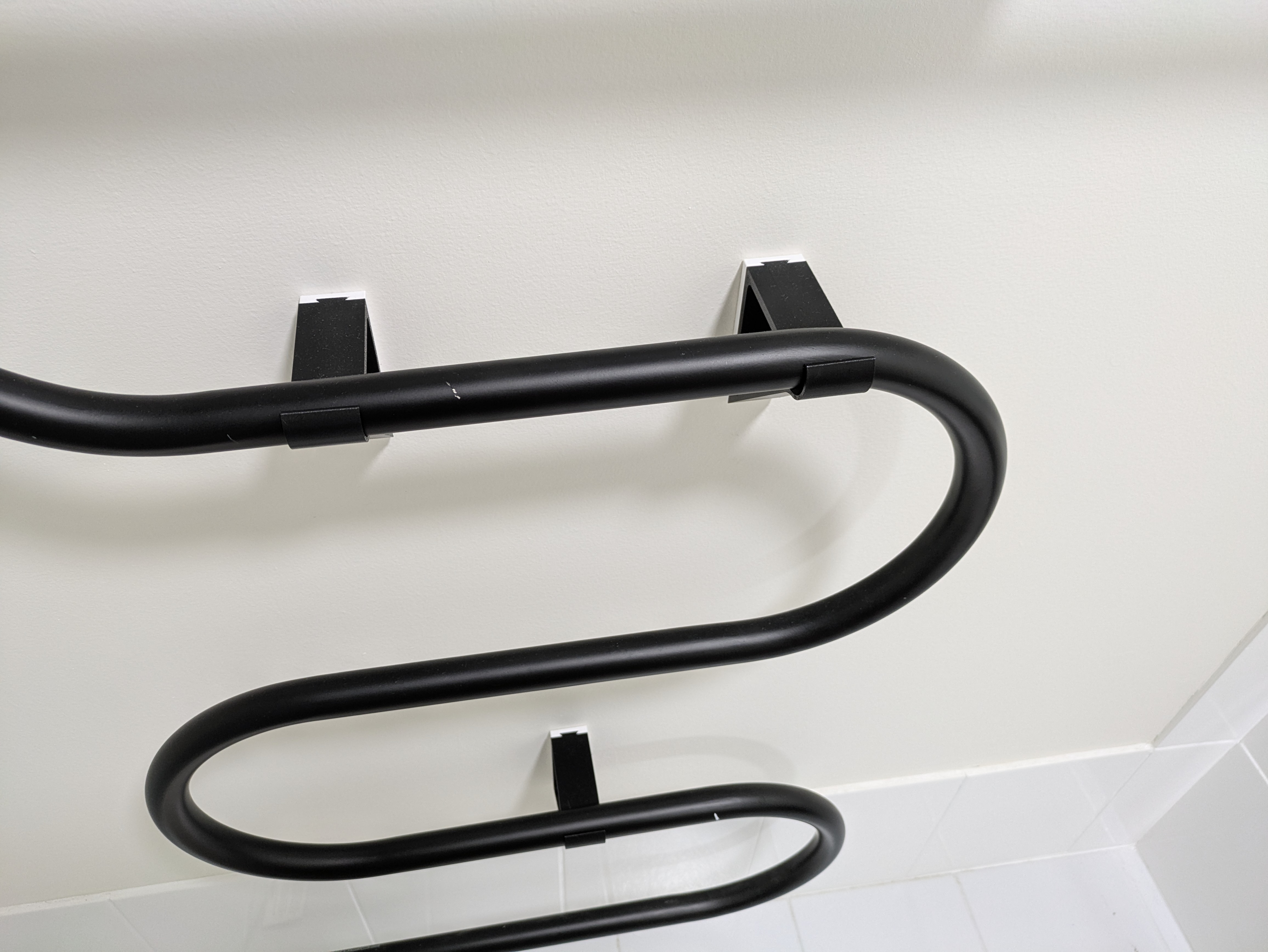 Heated Towel Rail Wall Bracket with Hidden Screws and Removal Hook