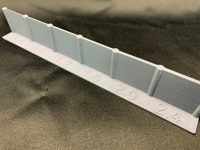 Vertical Wall Thickness Sampler (OpenSCAD)
