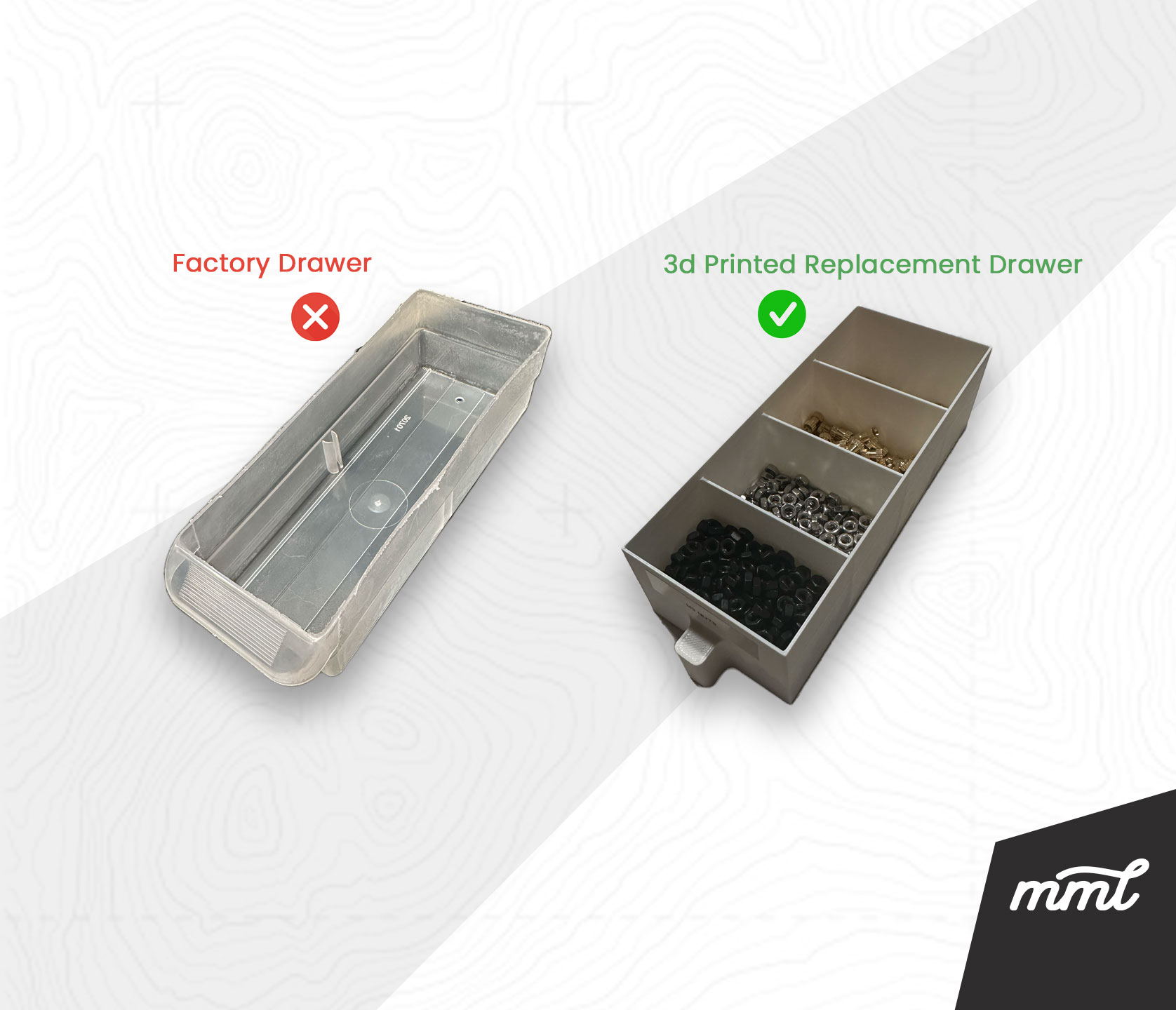 Small Part Bin Replacement Drawer (Aero-Mils 10116, 16 Drawer Organizer)