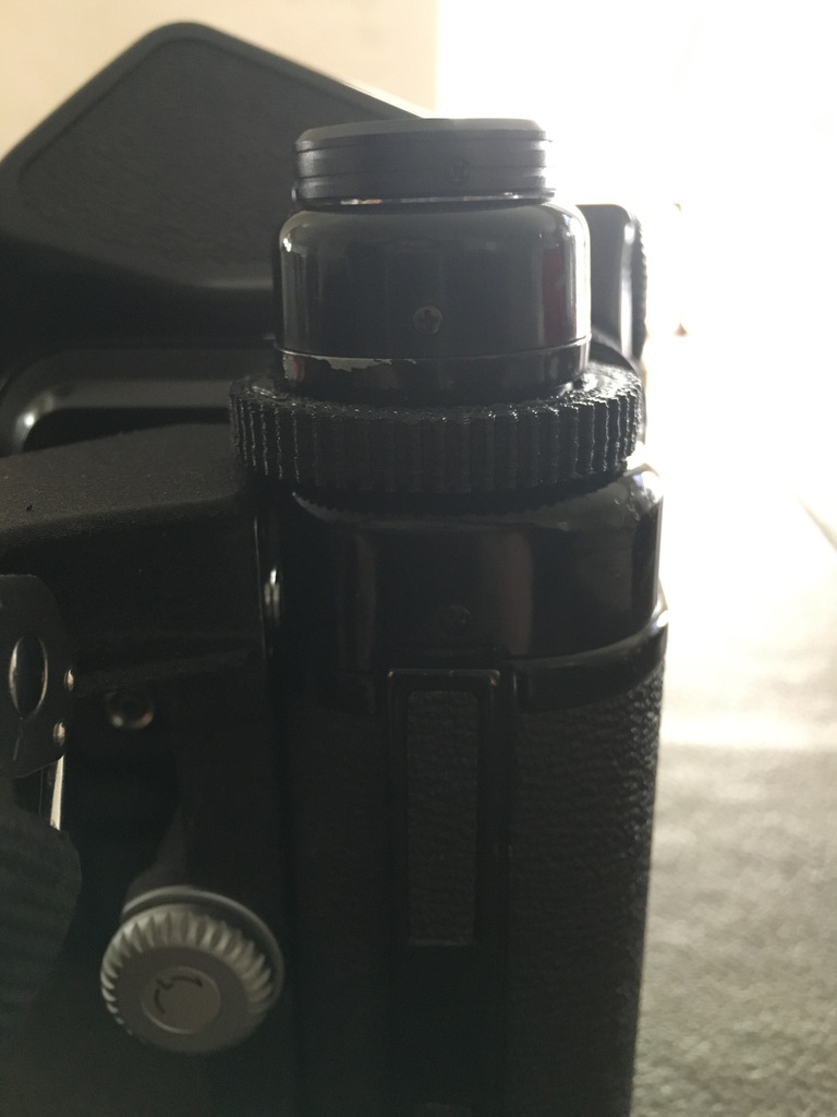 Pentax 67 Shutter Speed Ring Extender for use with Metering Prism by