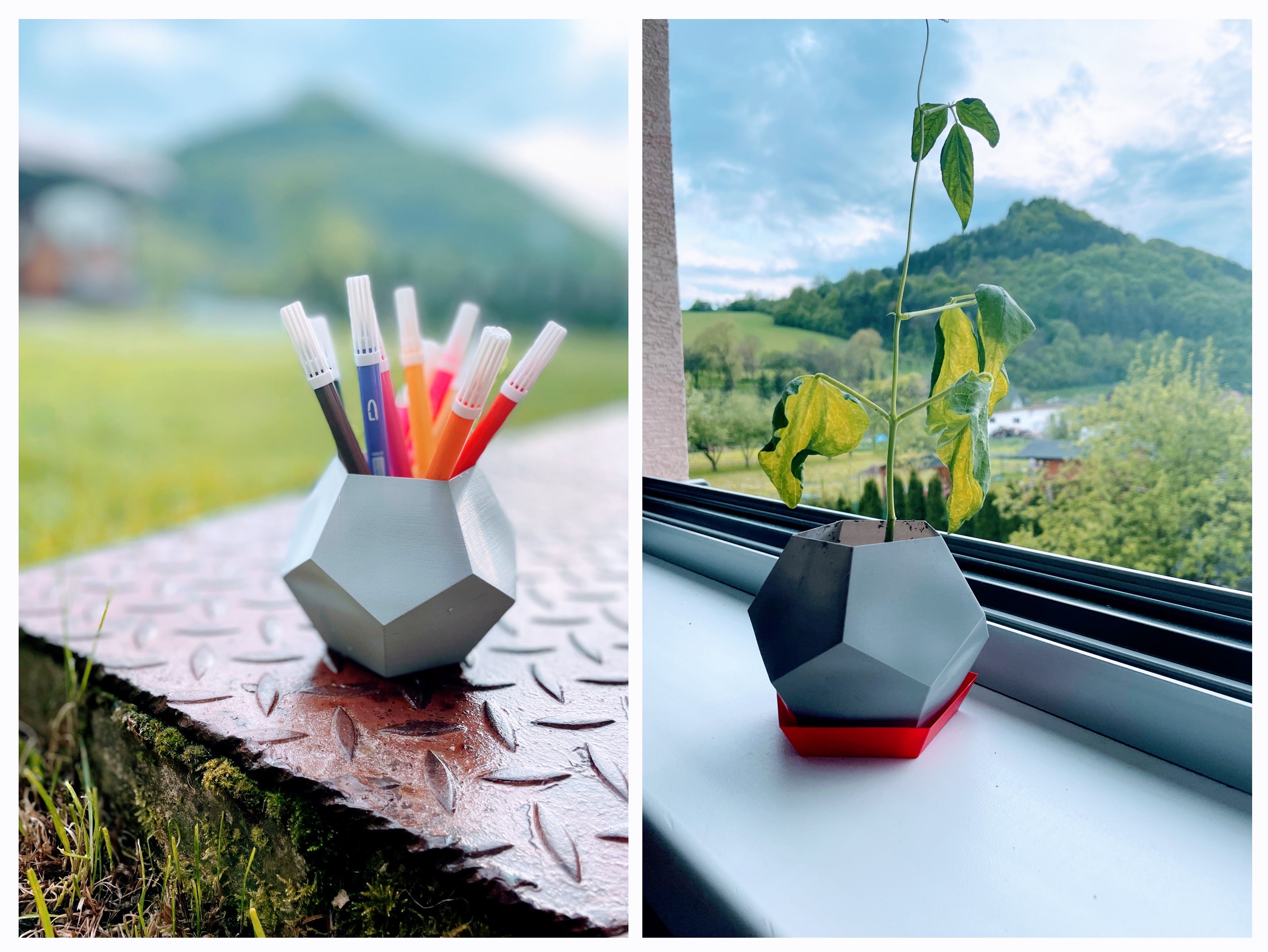 flower pot or pen container