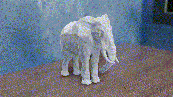 Low Poly Elephant — miniatura 3