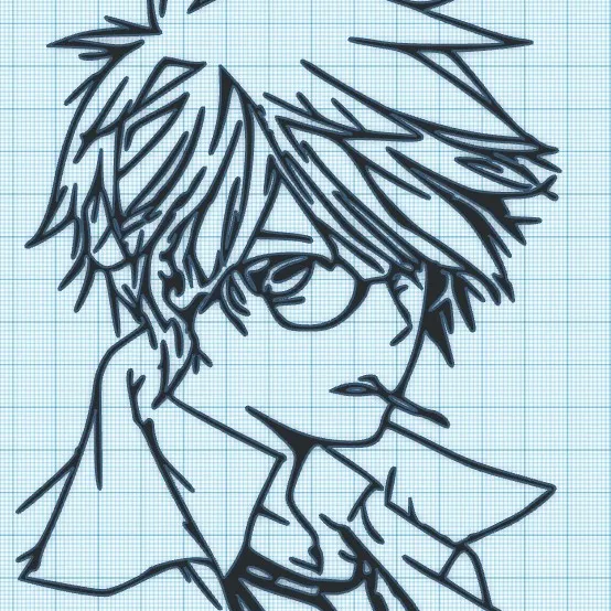 CUTE - ANIME BOY - GLASSES - WALL ART by Ogama Industries