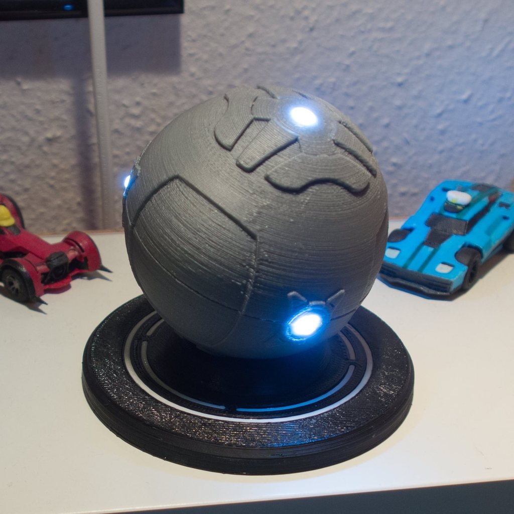 Rocket League ball with LEDs and stand