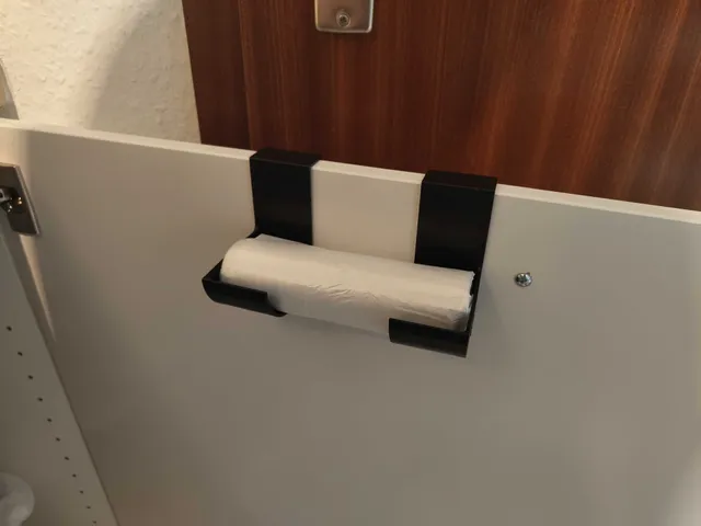 Slightly Over Engineered Trash Bag Roll Holder with door hooks