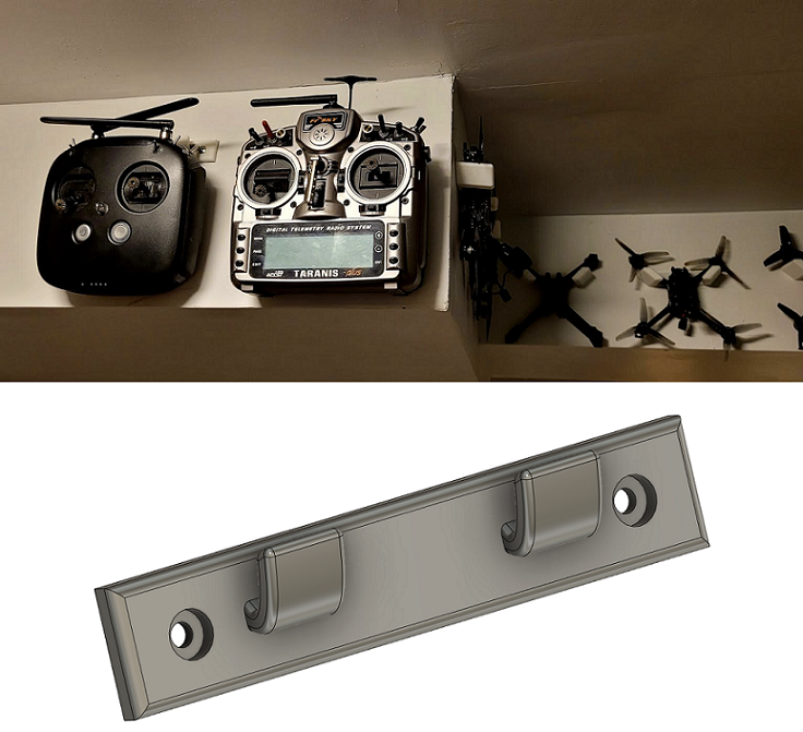 Recursion Radio Transmitter Wall Mount - Taranis/DJI/Radiomaster/etc...