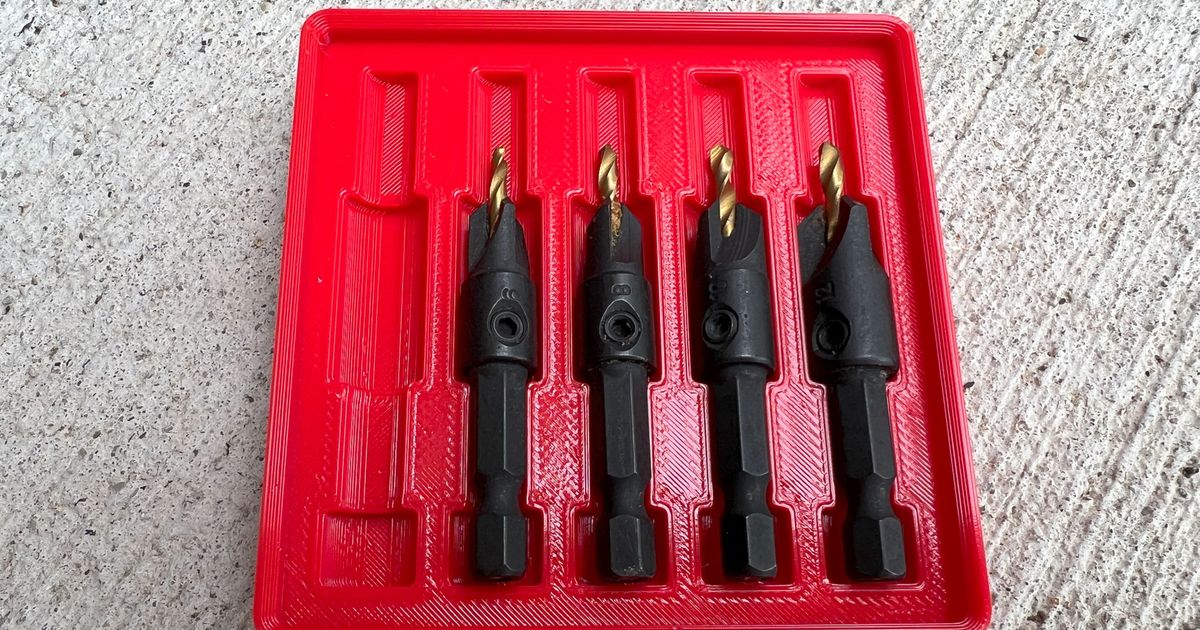 Gridfinity Countersink Bit Holder by geekifier Download free STL