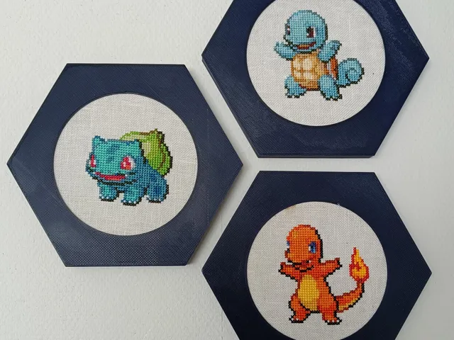 Hexagon frame for embroidery hoop