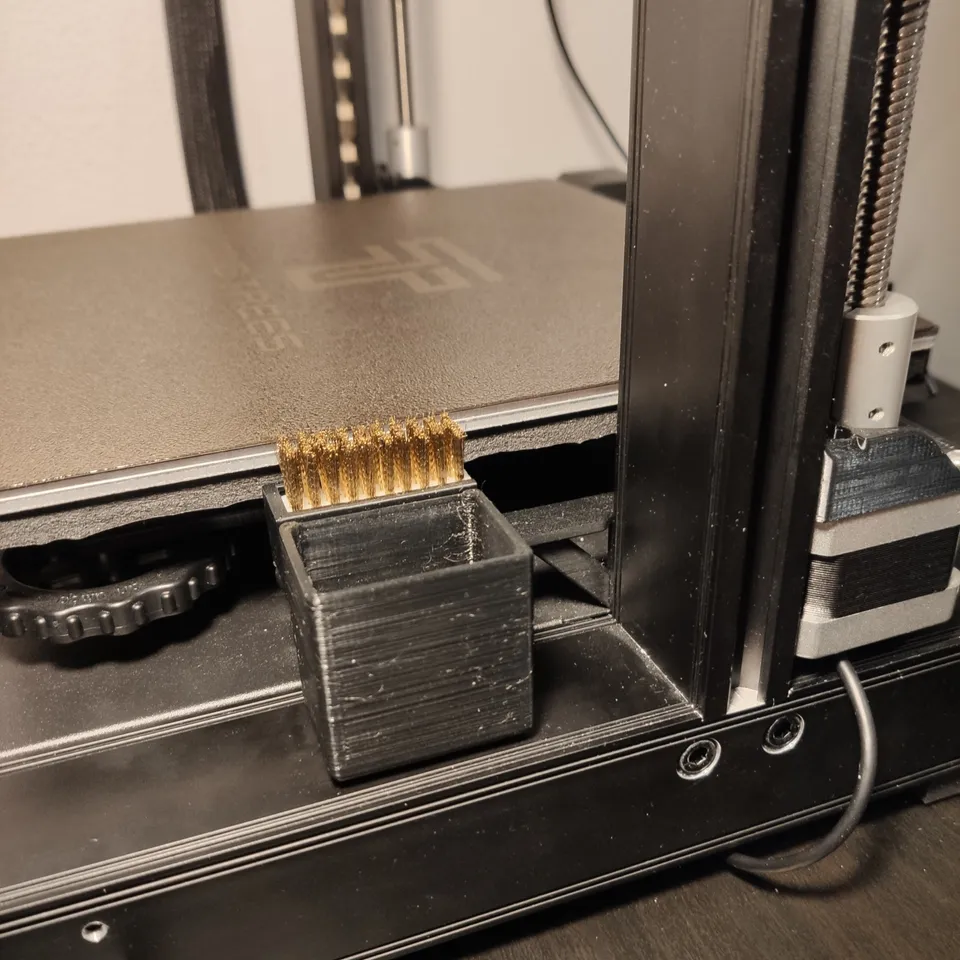 Ender 3 S1 - Nozzle Brush & Purge Bucket w/ macro by Franz