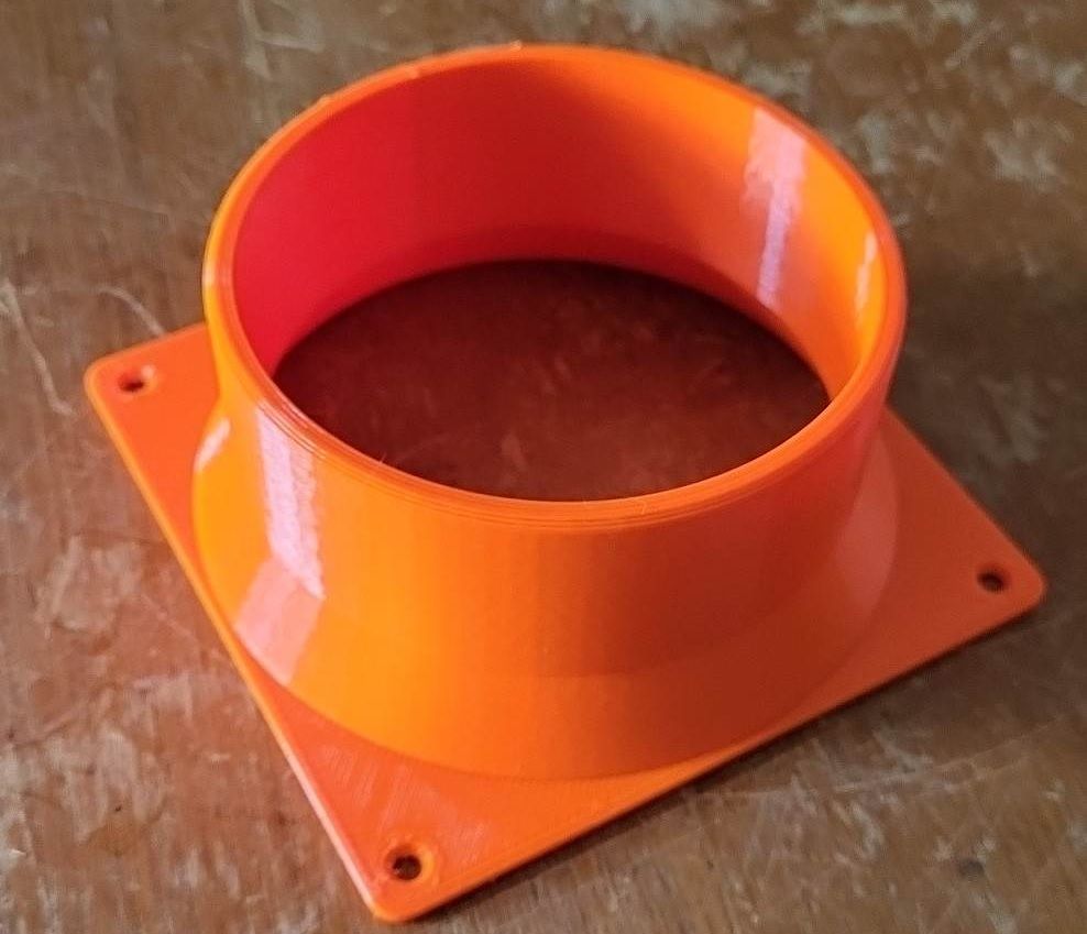 120mm fan ila 4 inç kanal (diğer boyutlar için+F3D dosyası) (Sadece Plastik Aparattır!!!)