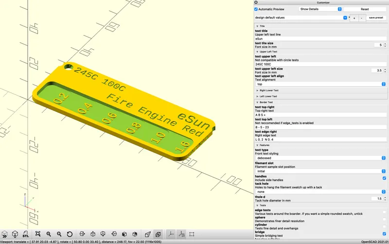 Even More Customizable Filament Swatch por Chris Munte | Descargar ...