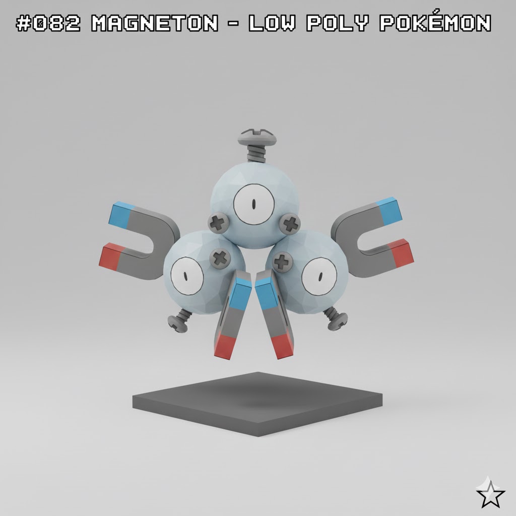 #082 Magneton – Low Poly Pokémon