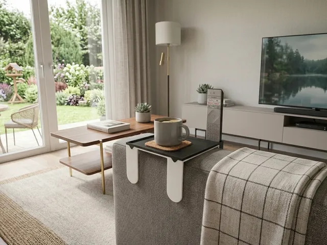 Stylish tray for sofa armrest