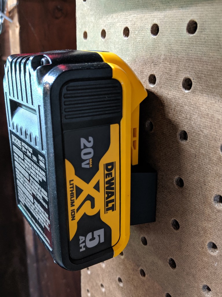 DeWalt 20v Battery Pegboard Mount by trrevvorr Download free STL