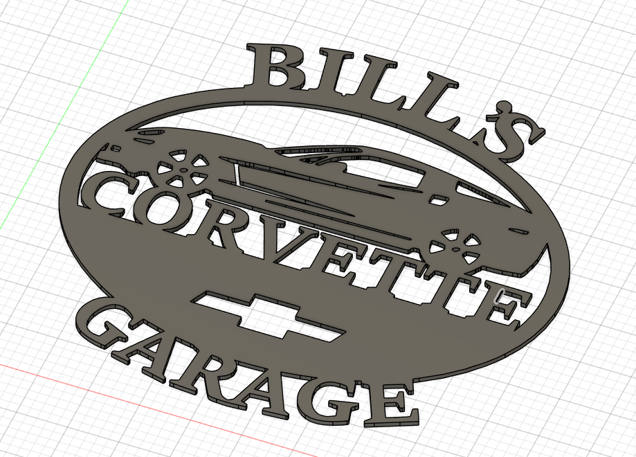"Bill's Corvette Garage" 3D Wall Sign / Plaque (C7 Edition)