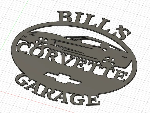 "Bill's Corvette Garage" 3D Wall Sign / Plaque (C7 Edition)