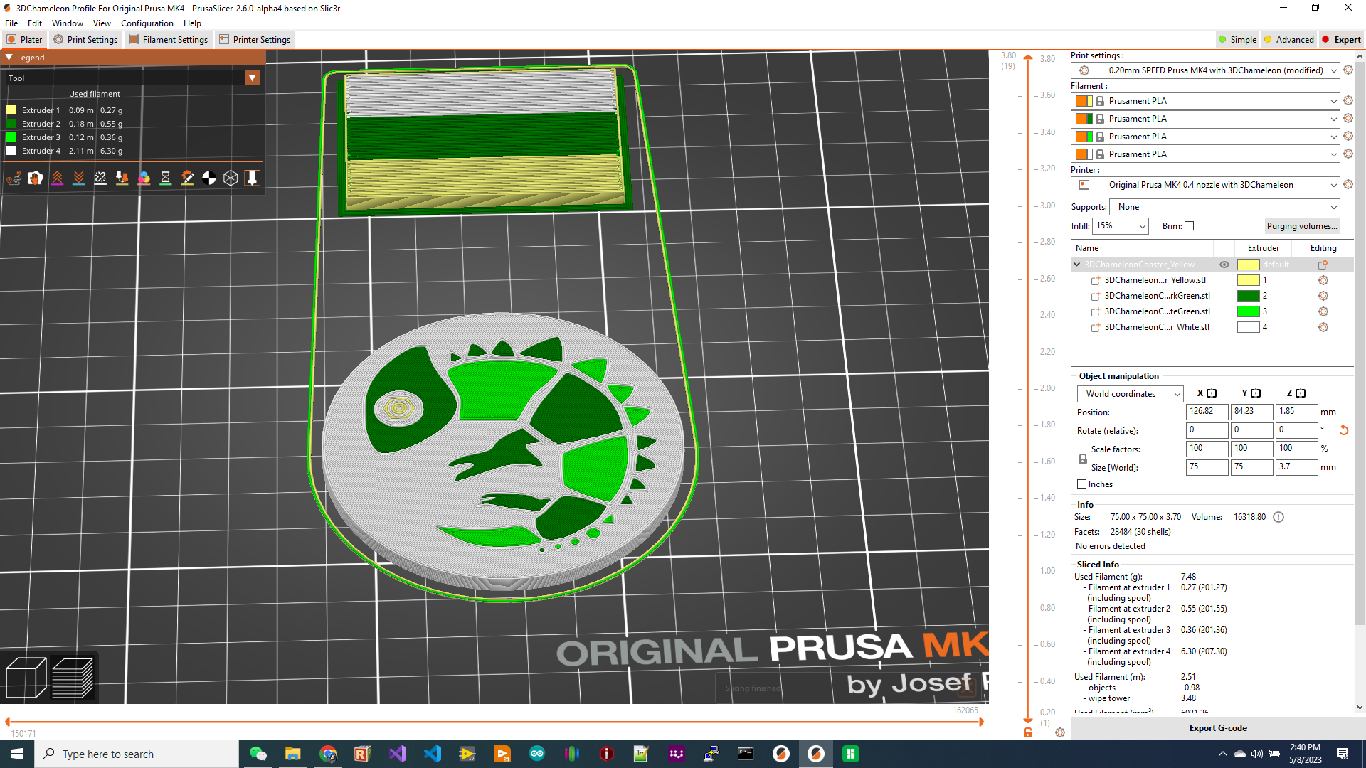 Prusa Mk4 Mounts For The 3DChameleon (with PrusaSlicer Profile) By ...