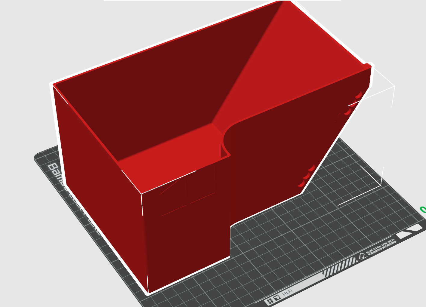 Big Poop Bin with Lower Wall - Bambu - 8x3 Magnets 3D model thumbnail