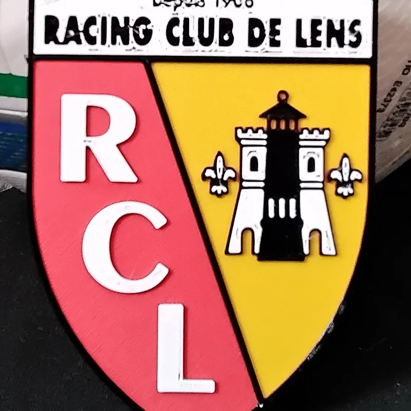 Racing Club de Lens (RC Lens) coaster or plaque by DaddyWazzy_TheCreator, Download free STL model