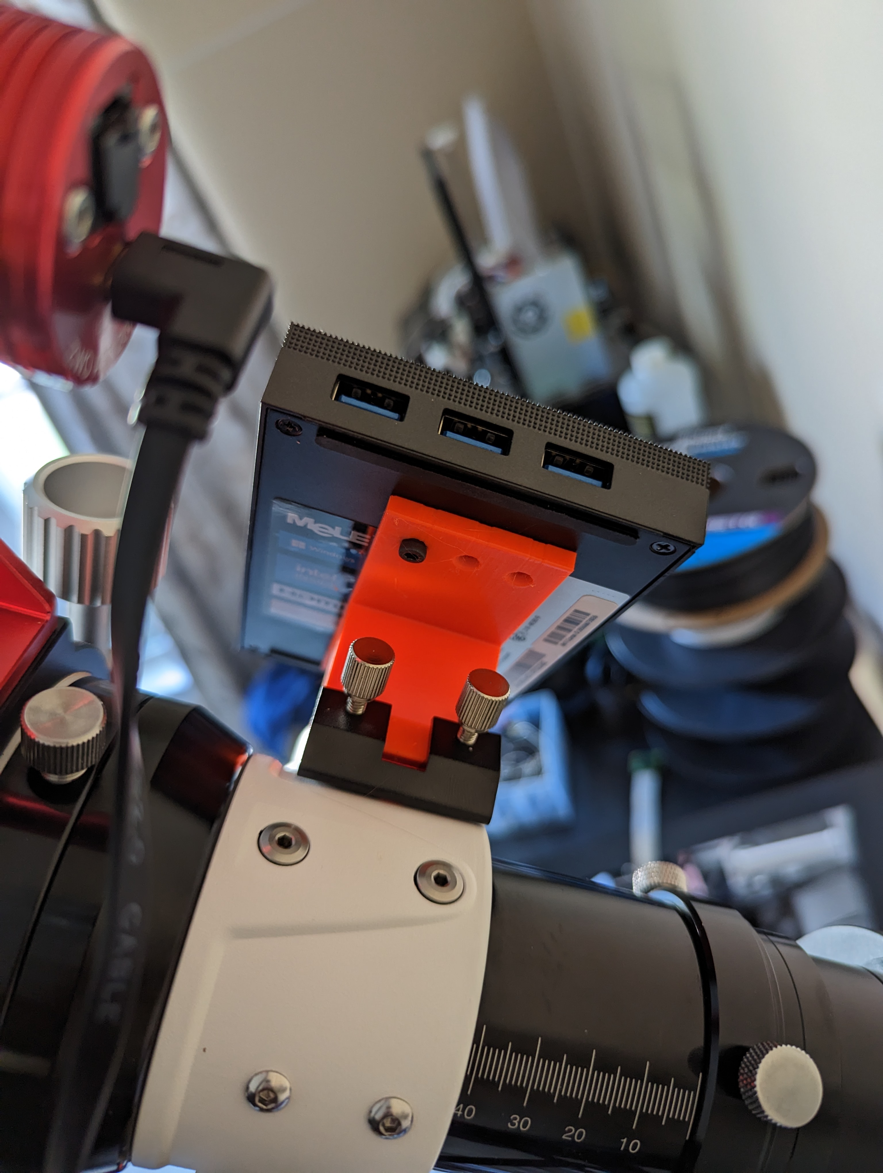 MeLE Quieter3C mini PC 90 degree Synta finder scope mount for