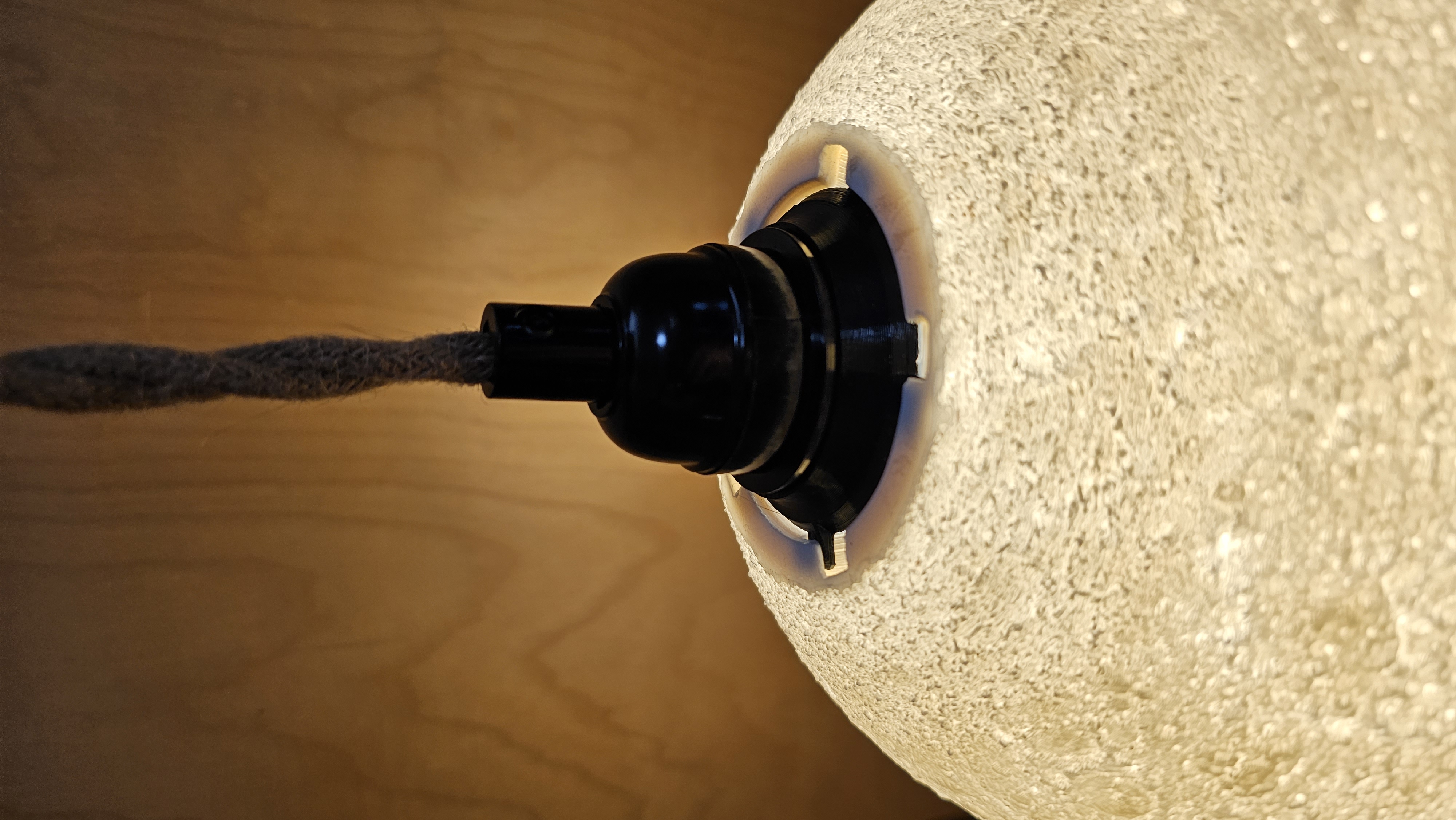 Designer Lithophane Moon Lamp Bayonet Adapter with M40 by 2.5 Pitch Threads