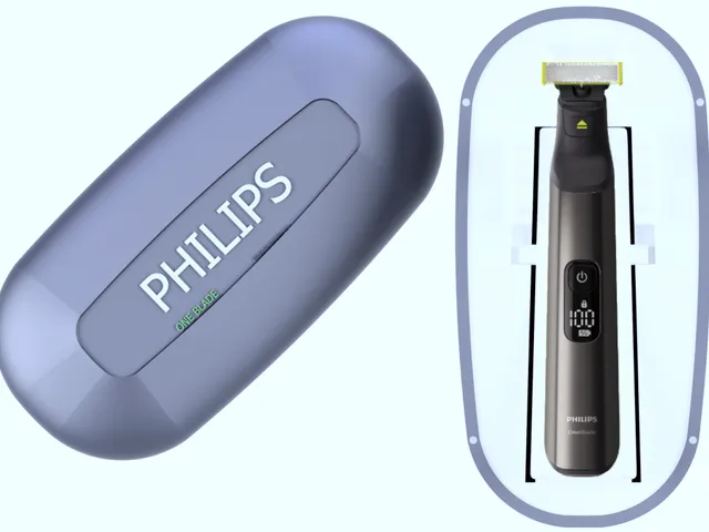 Hard case for travel that makes Philips One Blade stand up.