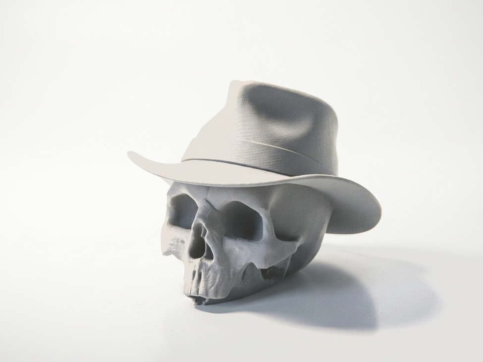 Skull Cowboy Hat Horror Sculpture 3D Printable