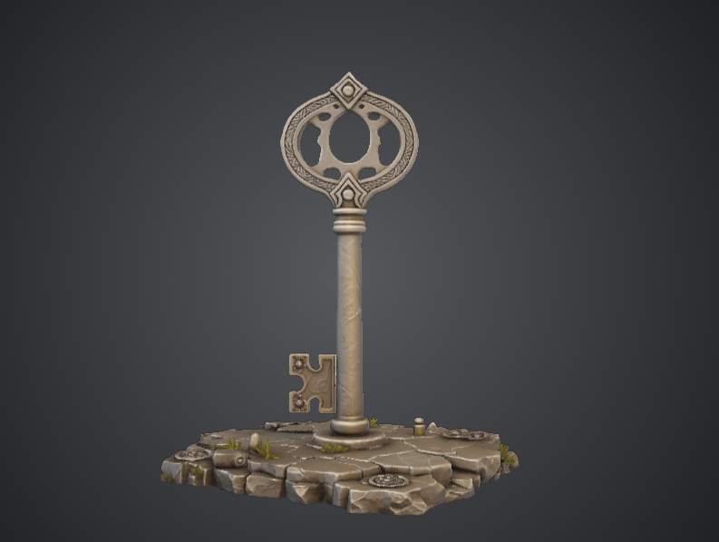 Ancient Key Monument – Giant Fantasy Skeleton Key Relic