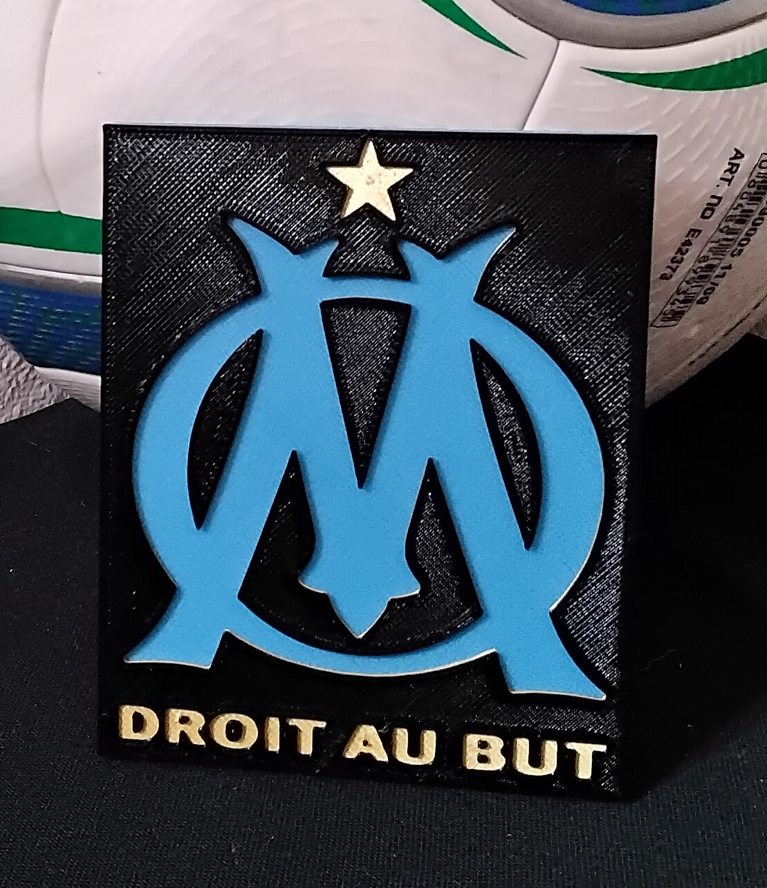 Concave Olympique de Marseille coaster or plaque