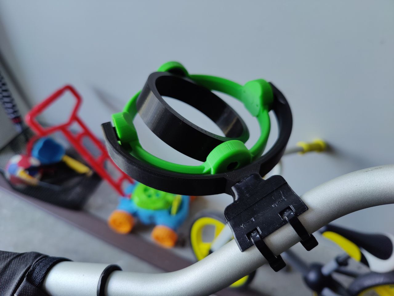 Gyroscopic Pram Coffee Holder Donkey clamp holder for Thule bicycle