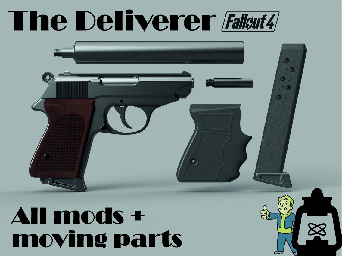 Walther PPK - Fallout 4 replica - The Deliverer V3 por Pi3r0 | Descargar  modelo STL gratuito | Printables.com