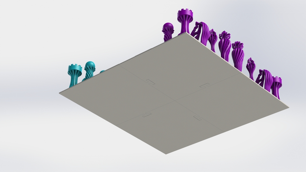 Easy Print Slot Together Chess Board by PartyLime Download free STL model