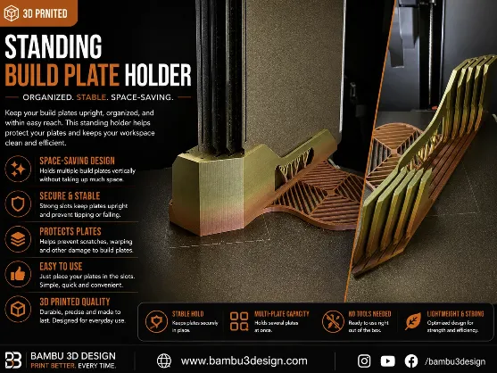 Standing Build Plate Holder | 4 & 8 Plates |