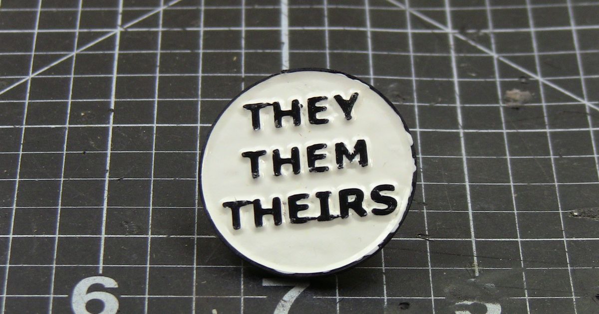 They pronouns enamel pin by Nick Tailor | Download free STL model ...