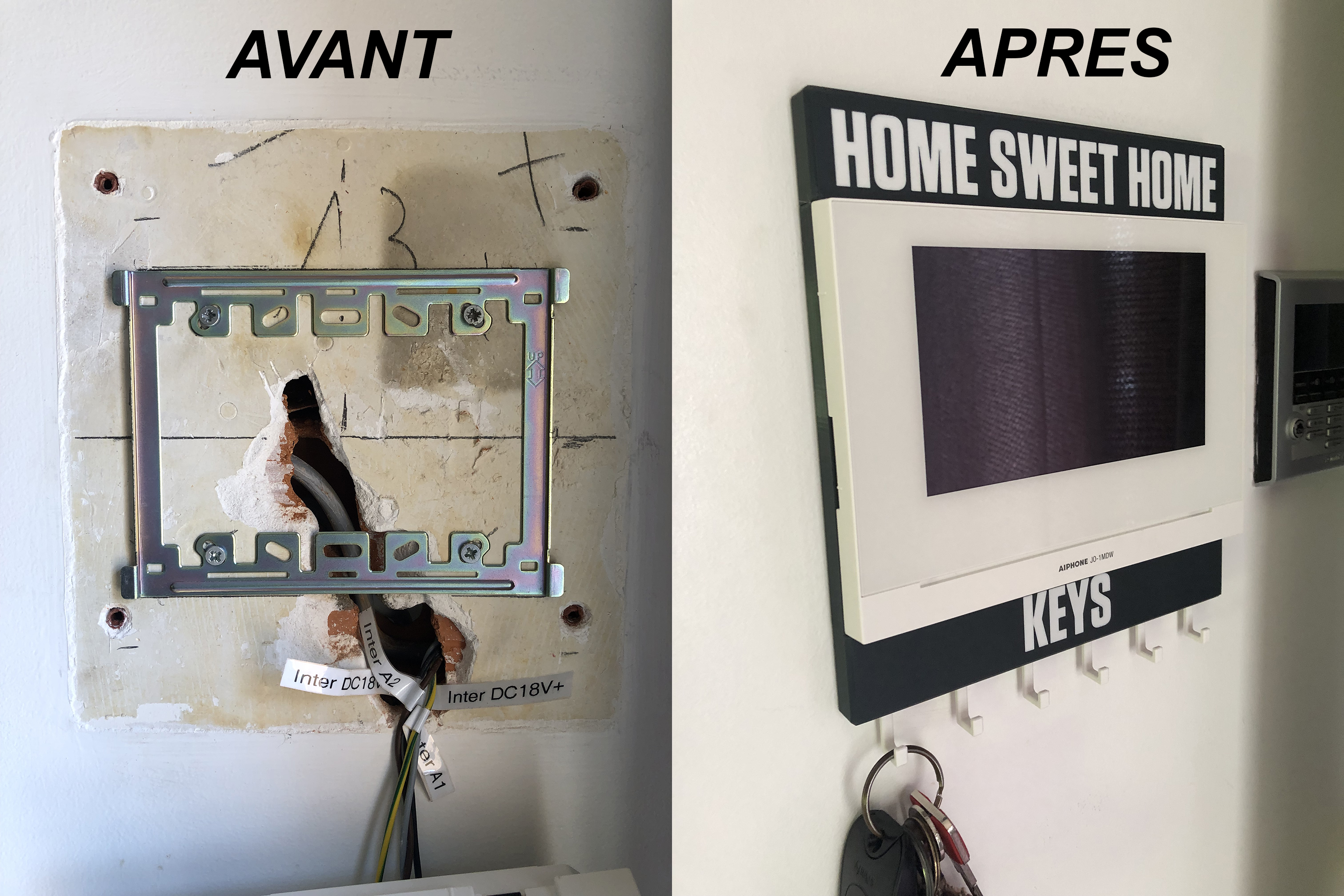Cover & Key Support For Intercom Screen - AIPHONE
