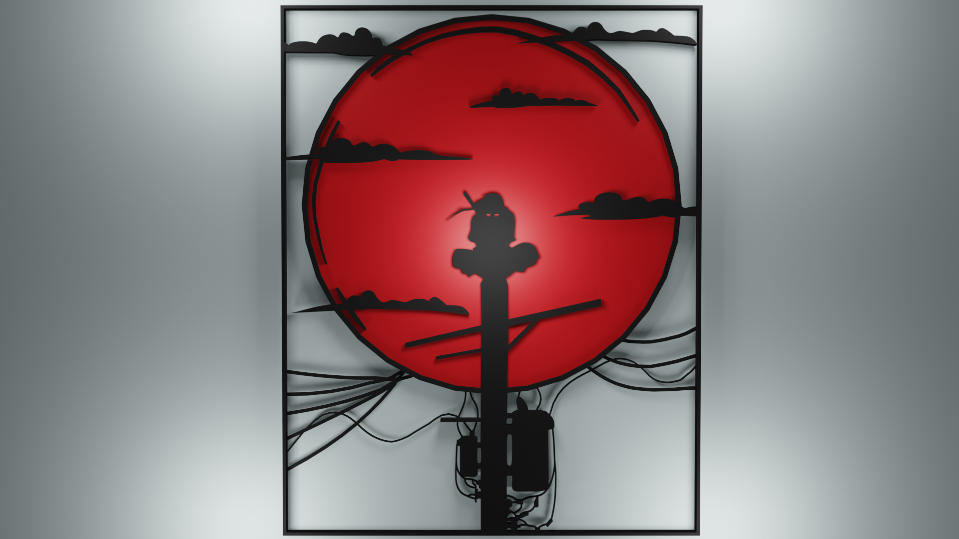 itachi moon scene wall decoration