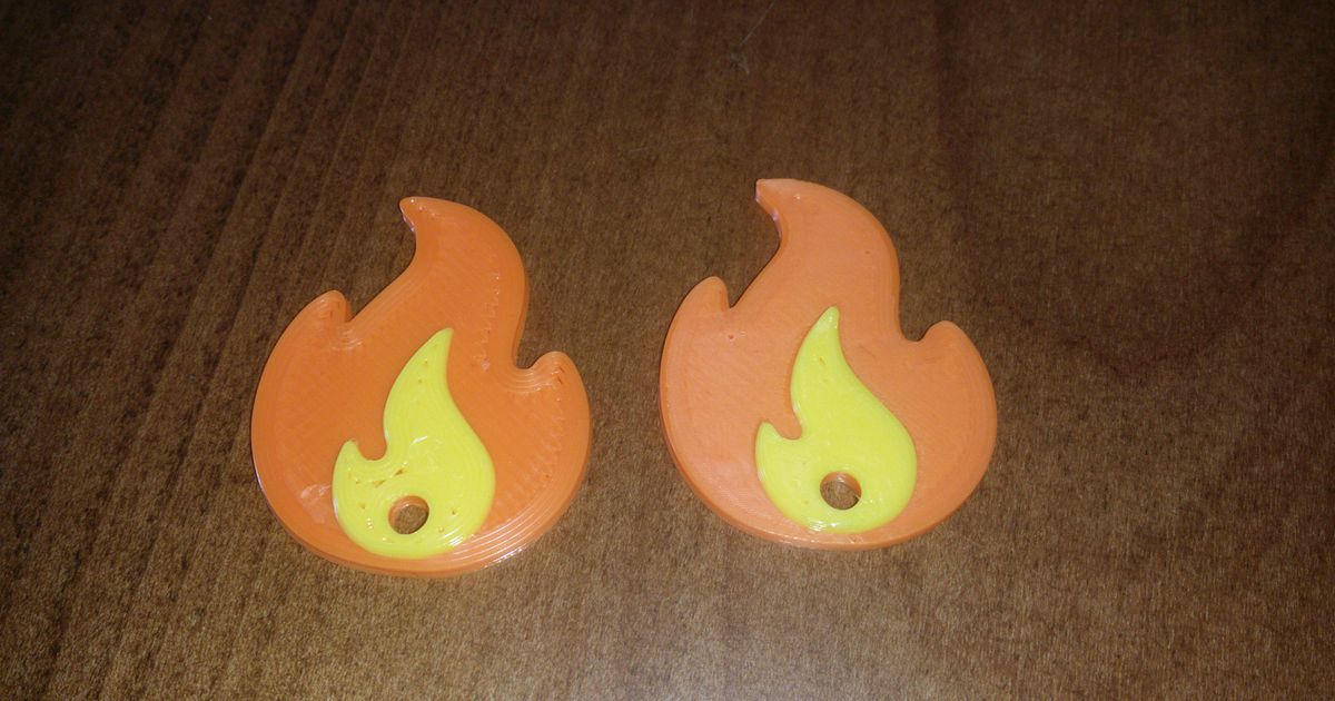 Fire/Flame Emoji Keychain by limepod Download free STL model
