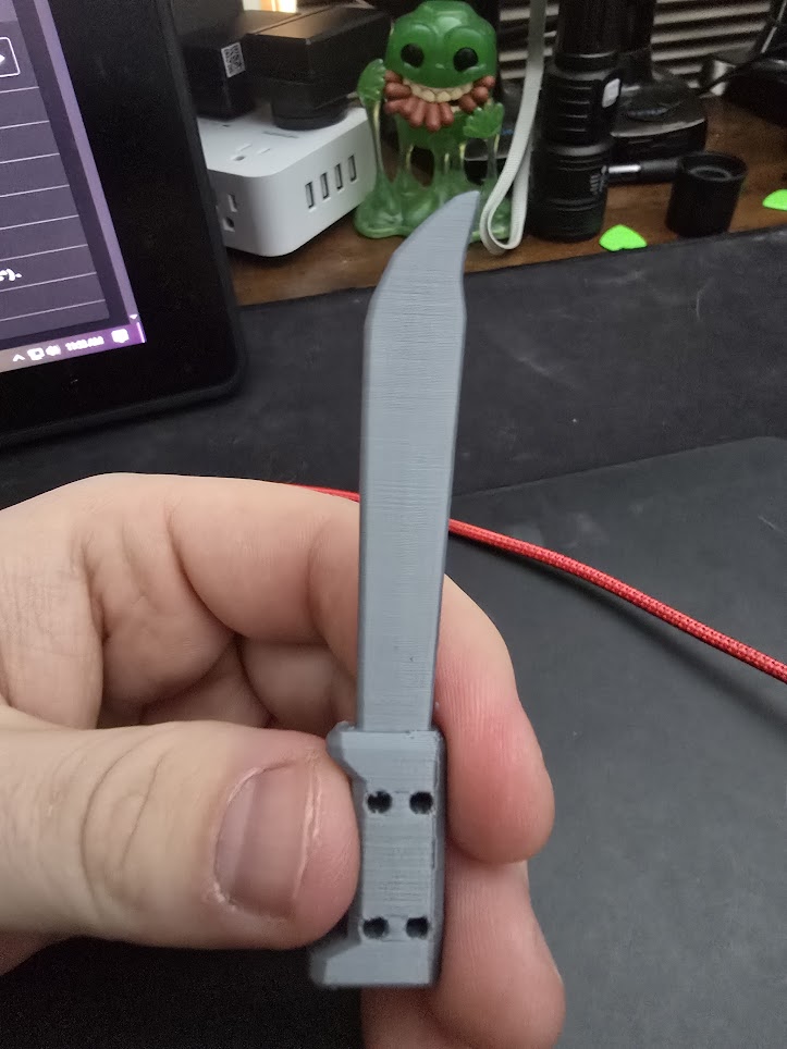 Modified Strong Bad Machete for dolls and such