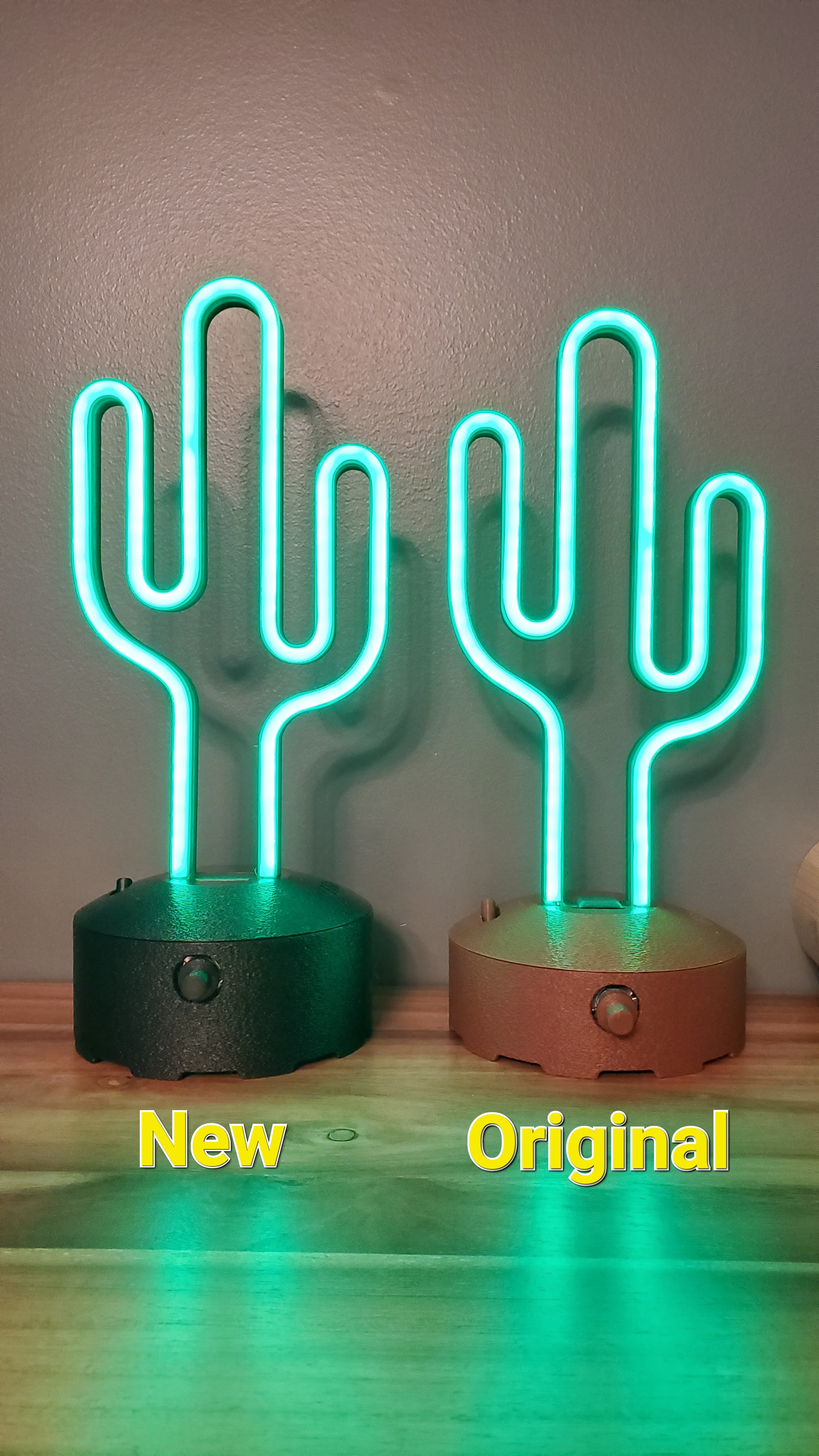 Desktop Neon Sign Tall Base for Underside of PCB - AA Batteries