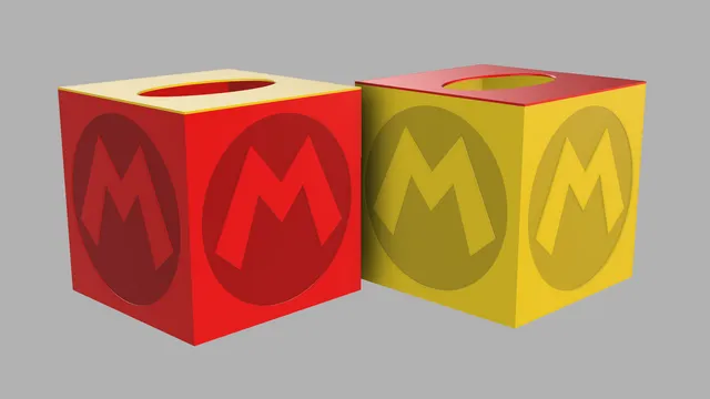Mario emblem themed tissue box cover