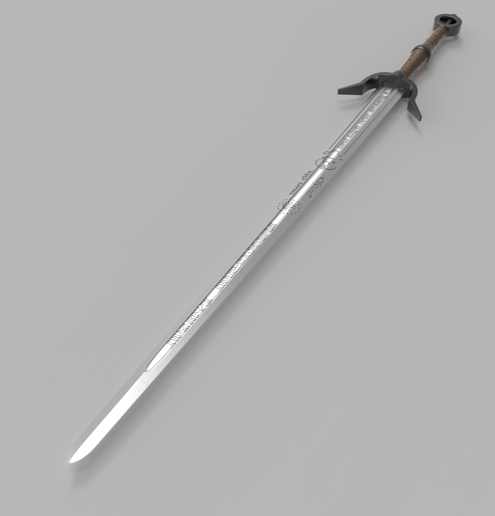 CIRI's sword with runes.Added a file with a solid blade and handle by ...