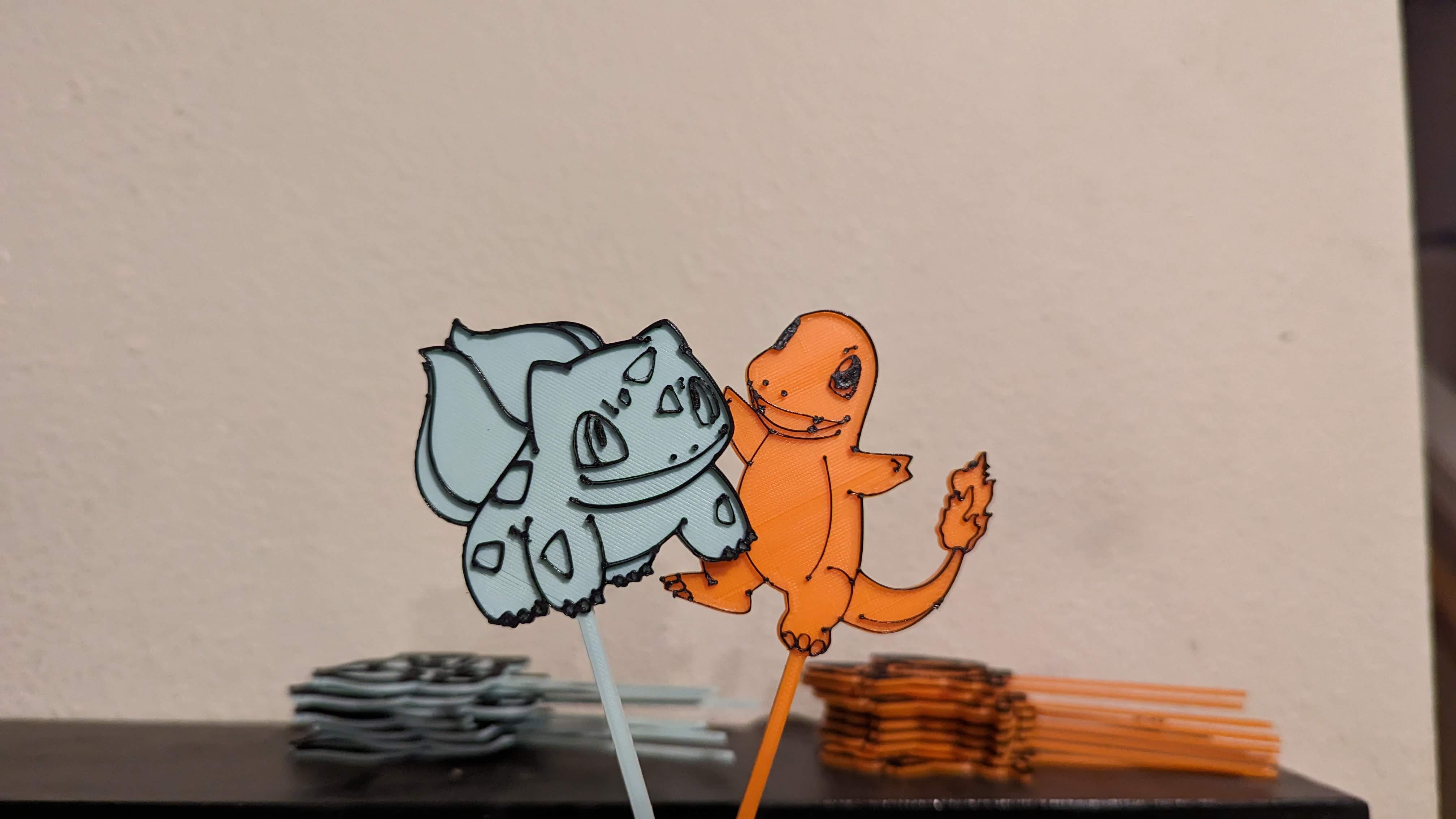 Pokemon Starter Cake Toppers