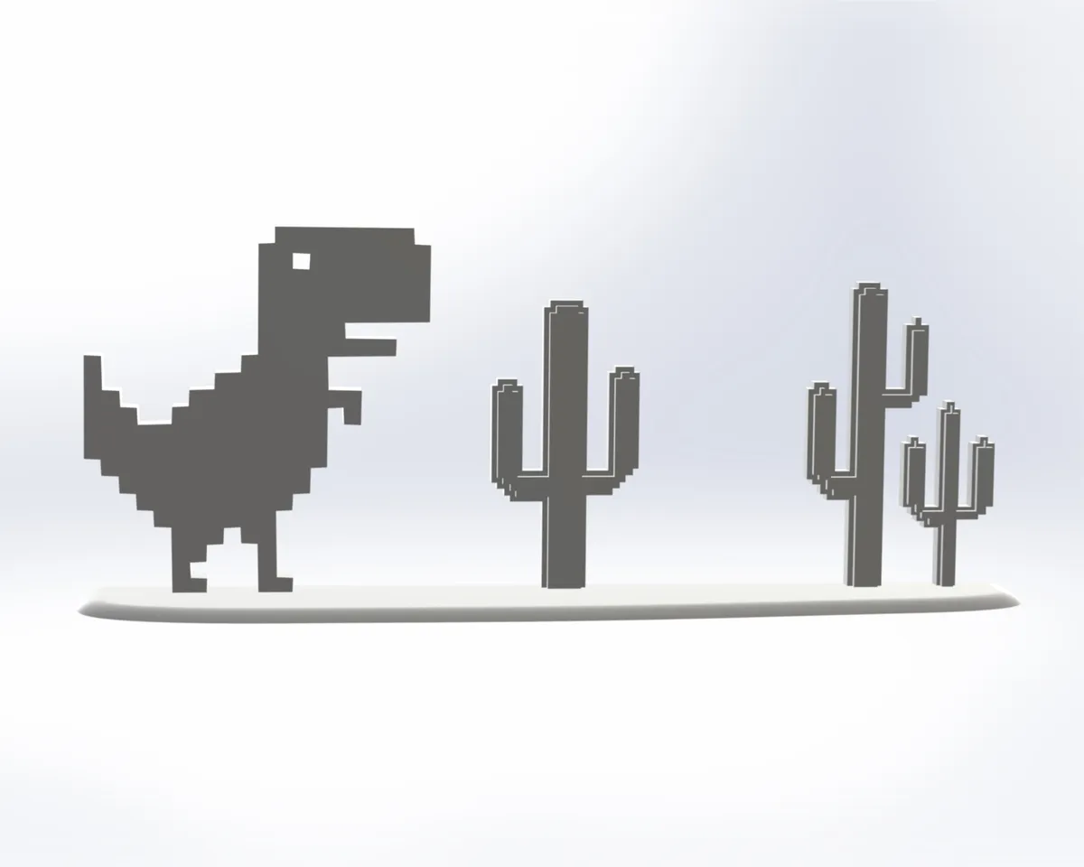 Google Chrome Dino decoration by THop3D, Download free STL model
