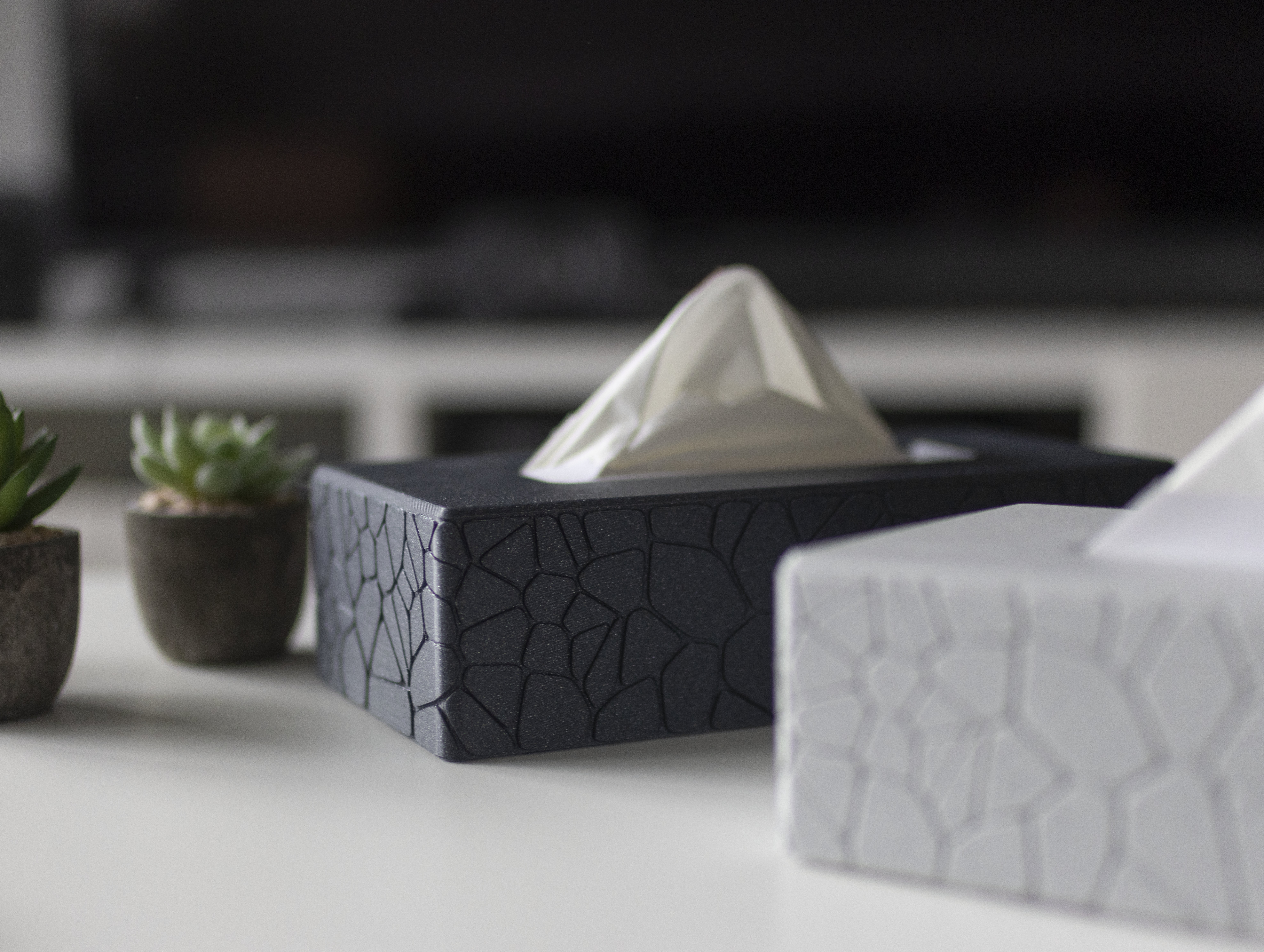 Tissue Box Cover #1 - curved Stone Pattern